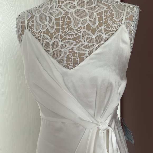 NWT - SHONA JOY Luxe Tie Front Cocktail Dress in IVORY - Picture 11 of 12